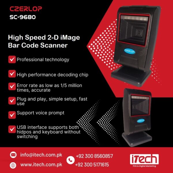 2-D Image Barcode Scanner | CZERLOP SC-9680 - Image 3